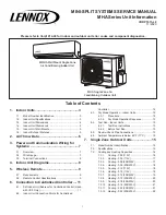 Предварительный просмотр 1 страницы Lennox MWHA009S4 Service Manual