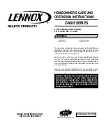 Lennox OASIS LSO-43 Homeowner'S Care And Operation Instructions Manual preview