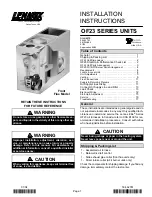 Preview for 1 page of Lennox OF23Q3/4-105 Installation Instructions Manual