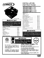 Preview for 1 page of Lennox SCH036 Installation Instructions Manual