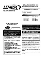 Preview for 1 page of Lennox SERENE HEAT Series Installation Instructions And Homeowner'S Manual