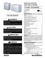 Preview for 1 page of Lennox T?CLASS TAA SERIES Installation Instructions Manual