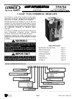 Preview for 1 page of Lennox T?CLASS TPA S4 Information Manual