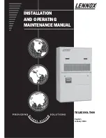 Предварительный просмотр 1 страницы Lennox TELECOOL THN 073 Installation And Operating Manual