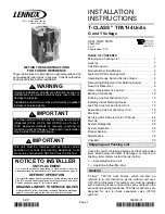 Preview for 1 page of Lennox TPA036H4N4 Installation Instructions Manual