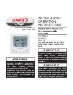 Preview for 1 page of Lennox V0STAT54P-2 Installation & Operation Instructions