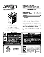 Lennox VILLA VISTA 850028M Installation And Operation Instructions Manual предпросмотр