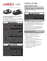 Lennox VOSB Series Installation Instructions Manual preview