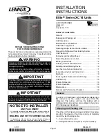 Lennox XC13 Series Installation Instructions Manual предпросмотр