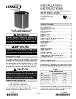 Lennox XC15-024 Installation Instructions Manual preview