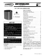 Lennox XC17 Series Unit Information предпросмотр