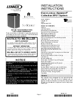 Preview for 1 page of Lennox XP21-024 Installation Instructions Manual