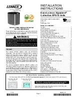 Lennox XPG15 Series Installation Instructions Manual preview