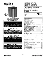 Preview for 1 page of Lennox XPG20 Installation Instructions Manual