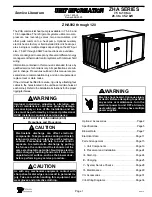 Lennox ZHA Series Unit Information preview