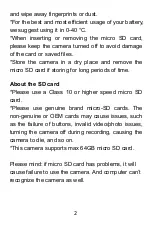 Preview for 3 page of Lenofocus Mini Camera 008 Manual