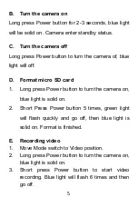 Preview for 6 page of Lenofocus Mini Camera 008 Manual