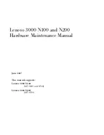 Preview for 1 page of Lenovo 3000 N100 Hardware Maintenance Manual