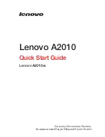 Lenovo A2010 Quick Start Manual предпросмотр