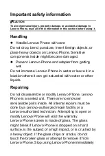 Preview for 8 page of Lenovo A516 User Manual