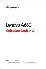 Lenovo A680 Quick Start Manual preview