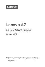 Предварительный просмотр 1 страницы Lenovo A7 L19111 Quick Start Manual