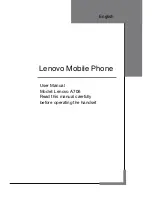 Lenovo A706 User Manual предпросмотр