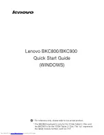 Lenovo BKC800 Quick Start Manual preview