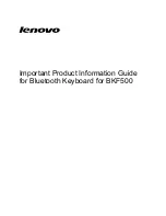 Lenovo BKF500 Product Information Manual preview