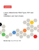 Preview for 1 page of Lenovo BladeCenter HS23 Installation And User Manual