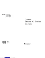 Preview for 1 page of Lenovo Erazer X3 Series User Manual