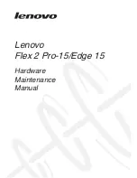 Lenovo Flex 2 Edge 15 Hardware Maintenance Manual preview