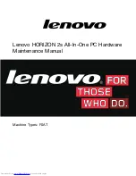 Предварительный просмотр 1 страницы Lenovo HORIZON 2s Maintenance Manual