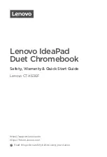 Lenovo IdeaPad Duet Chromebook CT-X636F Safety, Warranty & Quick Start Manual preview