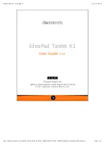 Lenovo IdeaPad K1 User Manual preview