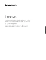 Preview for 1 page of Lenovo IdeaPad N585 (German) Sicherheitsanleitung Und Allgemeines Informationshandbuch Manual