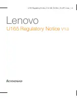 Lenovo IdeaPad U165 Notice preview