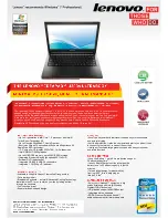 Preview for 1 page of Lenovo IdeaPad U300s Specifications