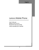 Предварительный просмотр 1 страницы Lenovo IDEAPHONE P770 User Manual