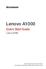 Предварительный просмотр 1 страницы Lenovo IdeaTab A1000 Quick Start Manual