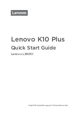 Предварительный просмотр 1 страницы Lenovo K10 Plus Quick Start Manual