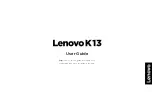 Предварительный просмотр 1 страницы Lenovo K13 User Manual