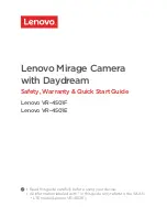 Preview for 1 page of Lenovo Mirage Camera VR-4501E Quick Start Manual