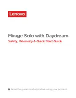 Lenovo Mirage Solo with Daydream Safety, Warranty & Quick Start Manual preview