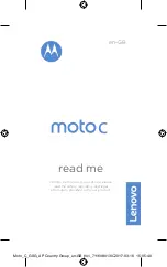 Предварительный просмотр 1 страницы Lenovo moto c Read Me