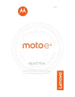 Предварительный просмотр 1 страницы Lenovo motoe4 Read Me