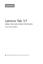 Предварительный просмотр 1 страницы Lenovo PB-6505M Safety, Warranty & Quick Start Manual