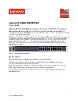 Предварительный просмотр 1 страницы Lenovo RackSwitch G7028 Product Manual