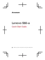 Предварительный просмотр 1 страницы Lenovo S60 Quick Start Manual