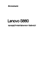 Preview for 1 page of Lenovo S660 Important Product Information Manual